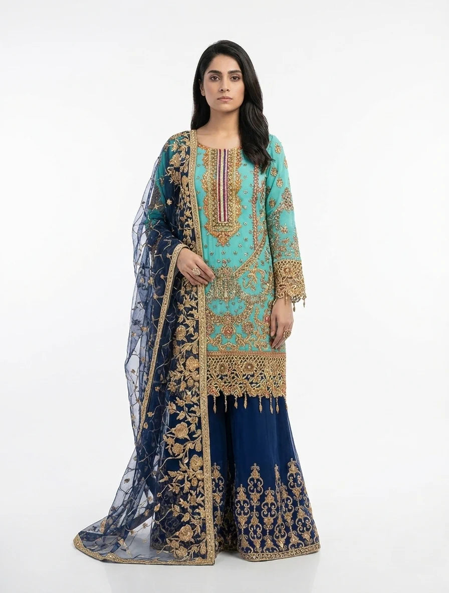 Premium Embroidered Cotton-Feel Viscose 3-Piece (JBB-301)